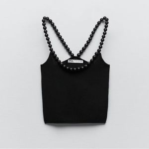 Zara Pearl strap black top